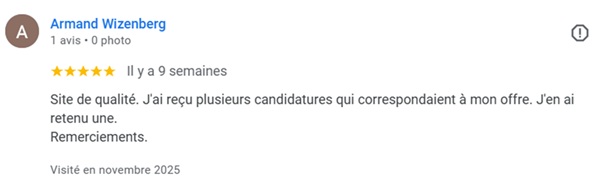 Avis positif d'Armand sur Seniors à votre Service